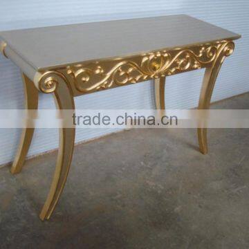 Luxury gold wooden console table I0009-1