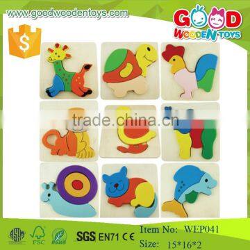 china top selling products lovely animal toys 3D wooden puzzle for baby