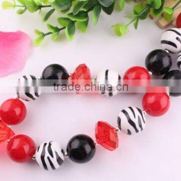 Top Quality Valentine Day large red colorful bead chunky necklace/Hot selling popular chunky beads necklace!!