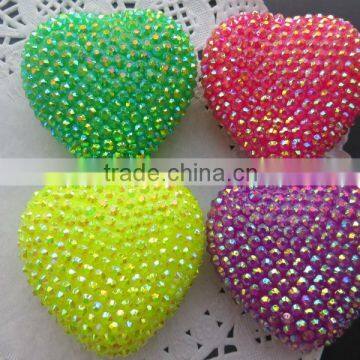 Big heart shape Assorted color resin chunky beads pendant !!l wholesale resin beads for kids necklace jewelry making !!