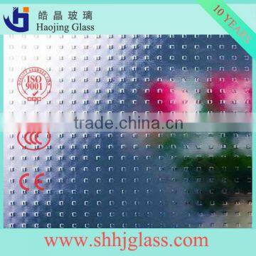 Shahe Haojing clear printing diamond amber beehive patterned glass figured glass rolled glass