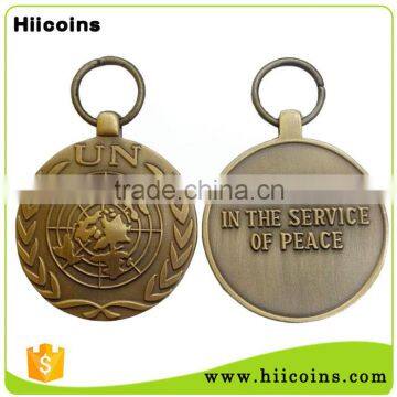 No Mold Cost Antique Gold Plated UN Peace Metal Medal