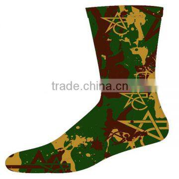 Camo screen printed socks, custom print socks, sublimation printing socks