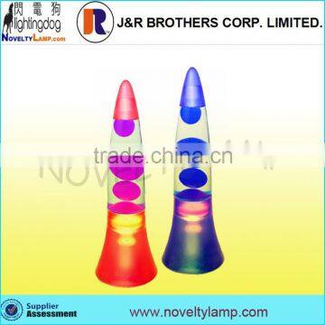 15" colorful plastic cabinet rocket shape lava motion lamp