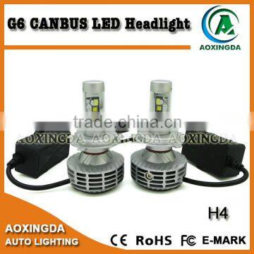 12~24V car and truck no OBD error code fanless all in one Gen 6 LED headlight H4