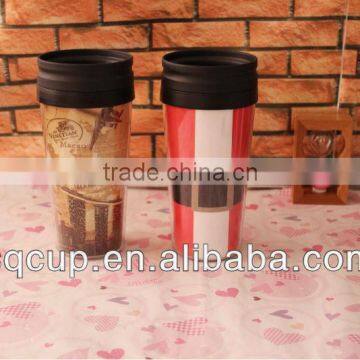 450ml double wall plastic coffee mug or plastic starbucks mug