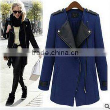 2014-2015 Fashion Women Slim Fit Woolen Coat Trench Coat Long Jacket Outwear Overcoat