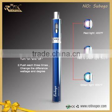 2016 HK fair lowest wholesale price for e-cigarette pen 1600mah subego tempertaure control vapor pen vapor starter kit