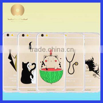 2015 High Quality Graphic Design Waterproof Transparent Mobile Phone Back Cover Case for iphone 6 6 plus