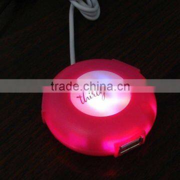 press button with colorful light