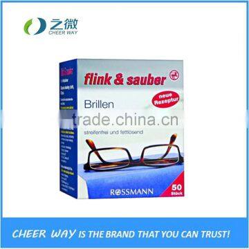 Convenient Easy To Carry Spunlace Non-woven Material Disposable Lens/glass/screen Cleaning Wet Wipes/towels/tissues