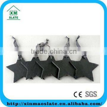 [factory direct] 10x10cm Cut Edge Star Shape Set Of 4 Slate Hanging Craft Item DP-1010ID1A2