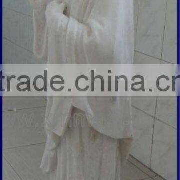 Hand carved white marble statue