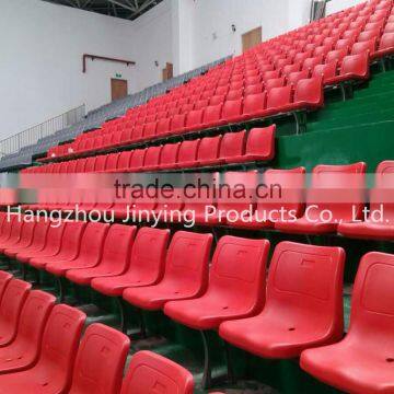 China factory price aluminum frame floor mounted high back PE stadium chair