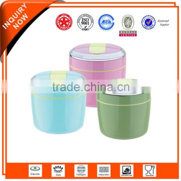 2015 Hot selling custom stackable round keep food warm lunch box