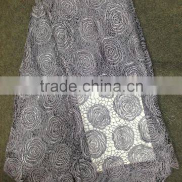 White lace fabric embroidered party lace fabric dress customize making lace fabric