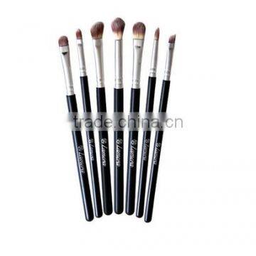 Hot sale 7 pcs wood handle goat hair eye cosmetic brush set