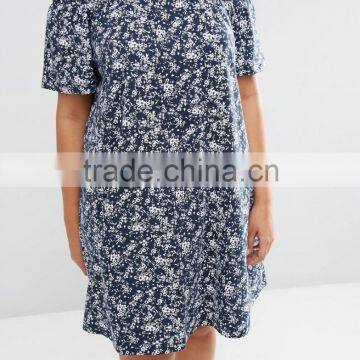 High Quality Boho Offer Shoulder Plus Size Summer Women Dress With Print photo-3