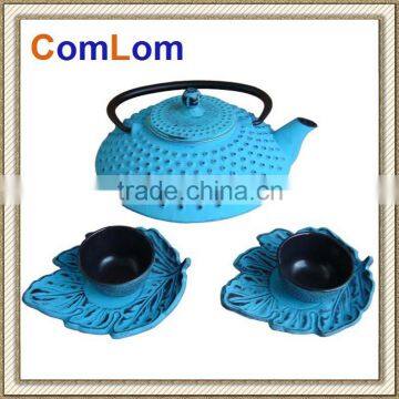 cast iron teapot set 2pcs cups & 1pc 0.5L/0.8L teapot