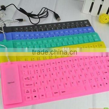 2014 hot selling flexible waterproof silicone keyboard 85 keys