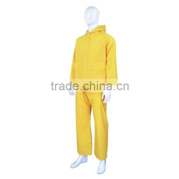 high quality waterproof 2 pcs PVC polyester rainsuit with pants