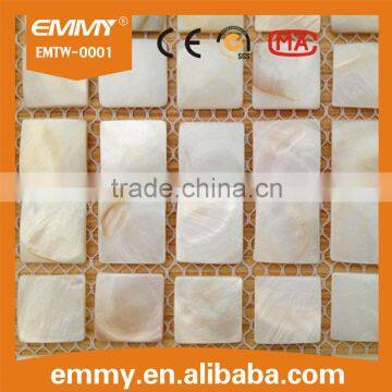 White Wave Design Convex White Mother of Pearl Shell Mosaic Tile on Mesh photo-2