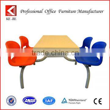 High quality steel 4-student school dining table and chairs