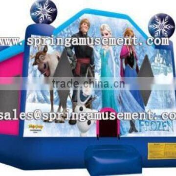 2015 Hot sale Frozen inflatable jumping castles with hook and loop fastener for kids