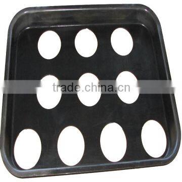 drawn stainless steel plate with hole ,black powed coating