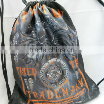 Drawstring Backpack bag with zipper pocket high quality