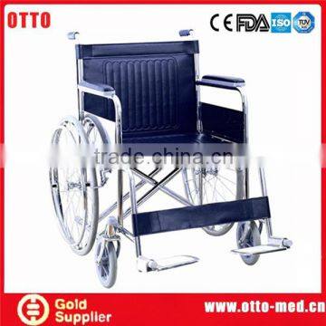 Steel wheelchair manual folded chair disabled