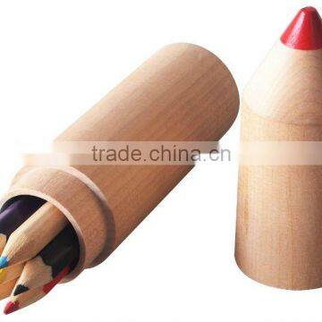 Mini Cheap Natural Wooden Cute Kids Color Pencils Set for promotion