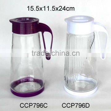 Clear glass jug with plastic lid (CCP796C,CCP796D)