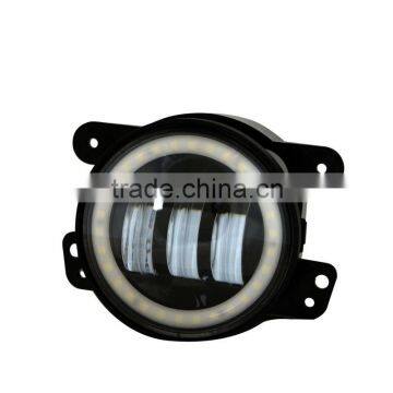 HTAUTO 30 W 4" Halo Ring LED Fog Light with Angel Halo Angel Eyes Auto Fog Lamp Drl for Jeep Wrangler