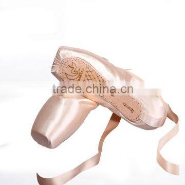 Genuine Leather Outsole Soft Pointe Ballet Gym Dancing Dance Shoes for Girls Kids Children Woman Pink Satin Canvas Toe Pads photo-2