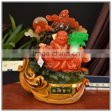 Red jade color buddha statue , chinese luckly buddha statue