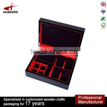 luxury black wood box for packaging car key safe storage box