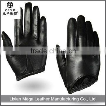 Hot-Selling high quality low price Women Black Short Leather Gloves