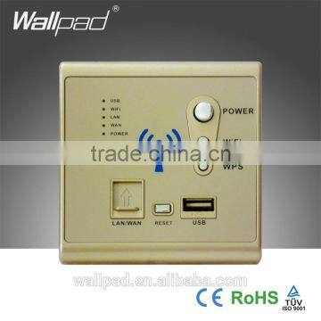 New Design Wallpad Gold Wall Mount Lan Rj45 3G WiFi Smart Socket AP Router Repeater Phone WPS USB Wireless Wall Charger