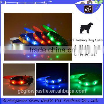 Fashion Diamond TPU LED Flashing Dog Collar Soft with Padded Foam