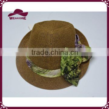 New style straw fedora hat