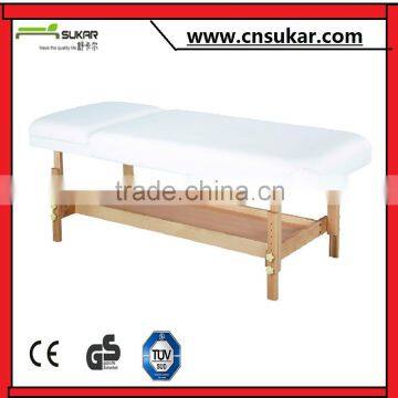 Stationary Wooden Spa Massage Table & Body Massager