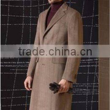 Branded fabric Men's Fashion Wool and Cashmere Brown Overcoat