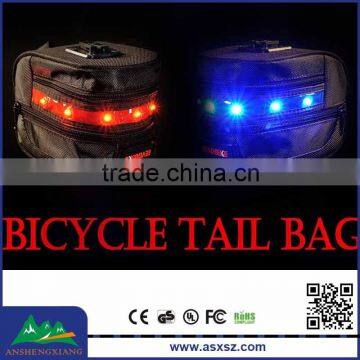 Motorcycle Bike Bicycle Cycling Saddle Seat Bag Black with LED Light