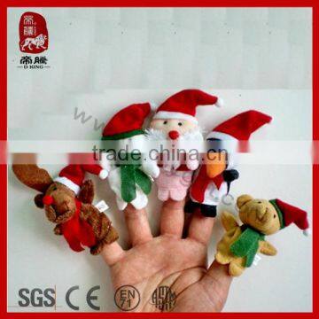 Stuffed ICTI SEDEX plush toy Christmas finger puppet