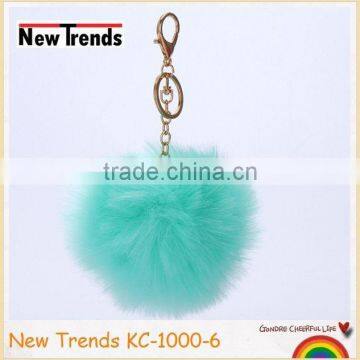 Solid colors 12 cm rabbit fur ball key chain