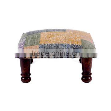 Natural Livings Cotton Printed Wooden Footstool