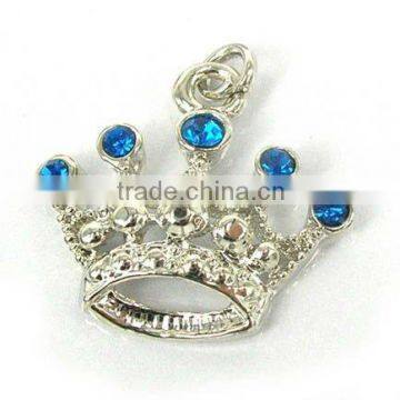 promotional fashion rhinestone crown pendant,various designs,good quality and prompt delivery factory