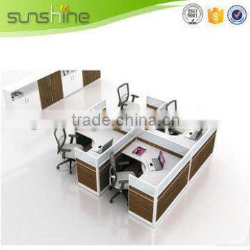 Hot Sale Office Workstation High Quality Glass Office Partitions 4 Office Cubicles With Economic Design