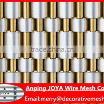 Decorative wire mesh in stock elevator cladding